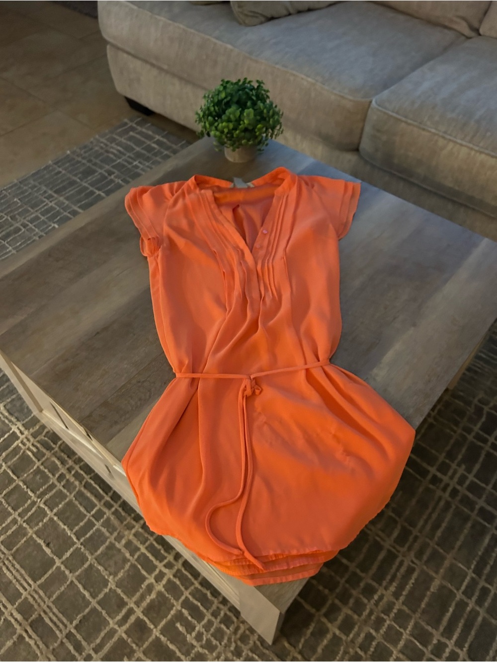 H&M woman’s Orange Tie-Waist dress